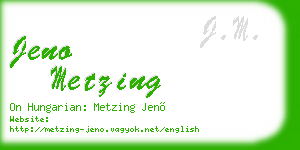 jeno metzing business card