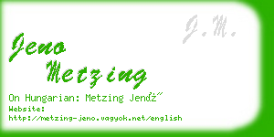 jeno metzing business card